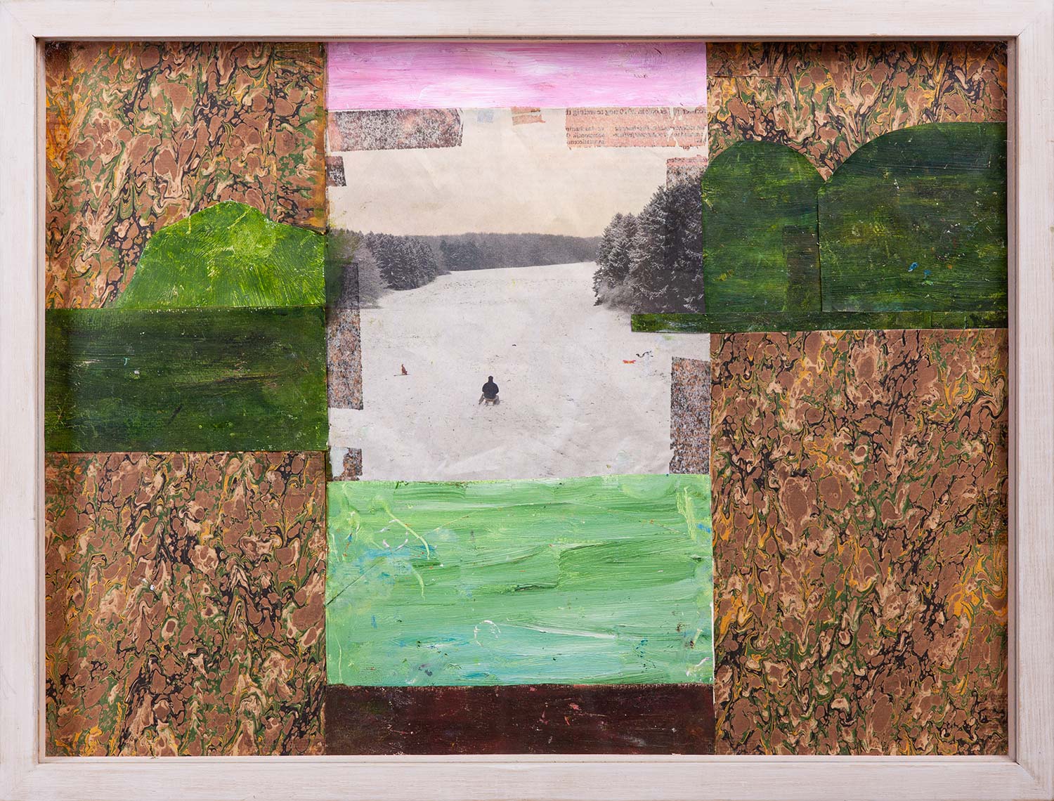 Mary-Schoonheyt_2007_Collage-bobslee_collage-schemer_51x39cm_incl-lijst